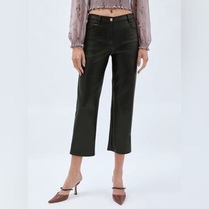 Aritzia Wilfred Melina Vegan Leather Cropped Pant back size 6